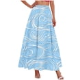 thumbnail image 2 of qelini Floral Maxi Skirt for Women Plus Size Long Skirt Elastic Waist Drawstring A-line Skirt Print Beach Casual Skirt, 2 of 5