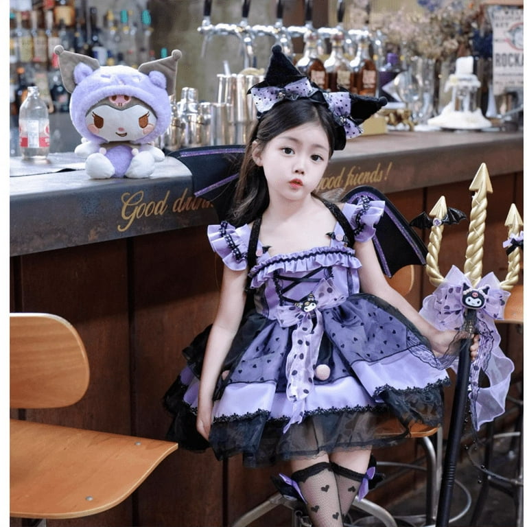 Cute Kawaii Sanrioed Kuromi Girls' Rita Princess Dress Autumn/winter Long  Sleeve Cos Dress Cartoon Wing Children's Dress - Walmart.com