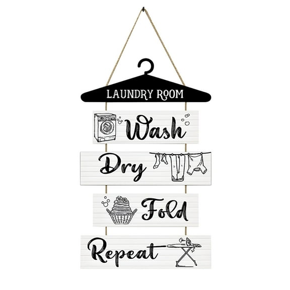 LAMIRO Accessories Home Decor Wall Decoration Laundry Room Wall Decoration Signs Wooden Paintings Rural Laundry Room Rules Hanging Wooden Tags Wooden Hanging Tags Room Decor