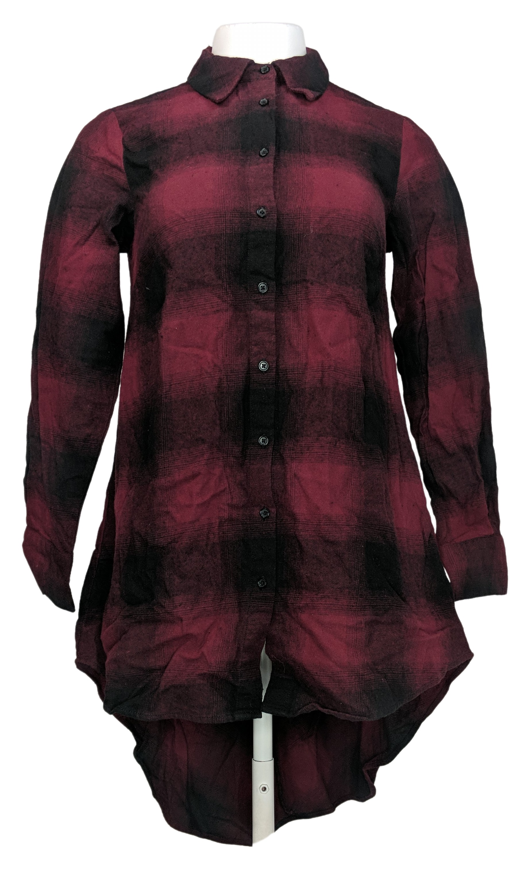 2XS (XXS) Plaid Button Hem Red A366021 