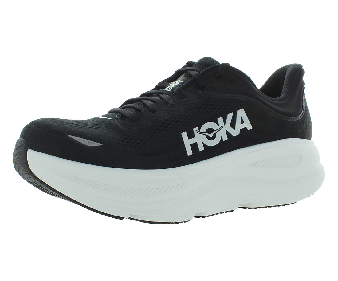 HOKA Bondi 9 Mens Shoes Size 11, Color: Black/White