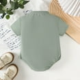 thumbnail image 4 of NAFUU Girls Bodysuits Crew Neck Fly Sleeve Solid Color Mesh Romper Baby Onesies Girl Sizes 9-12 Months, 4 of 5