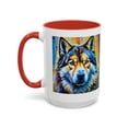 thumbnail image 4 of Psychedelic Style Alaskan Malamute Coffee Mug, 11oz, 15oz, two-toned, 4 of 6