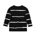 thumbnail image 4 of GaThRRgYP Toddler Girls Holiday Crewneck Sweatshirt,Boys Girls Shirts Interest Stripe Print Tshirt 3/4 Sleeve Top Funny Graphic Tshirts 3-12 Years Black#3 5 Years, 4 of 4