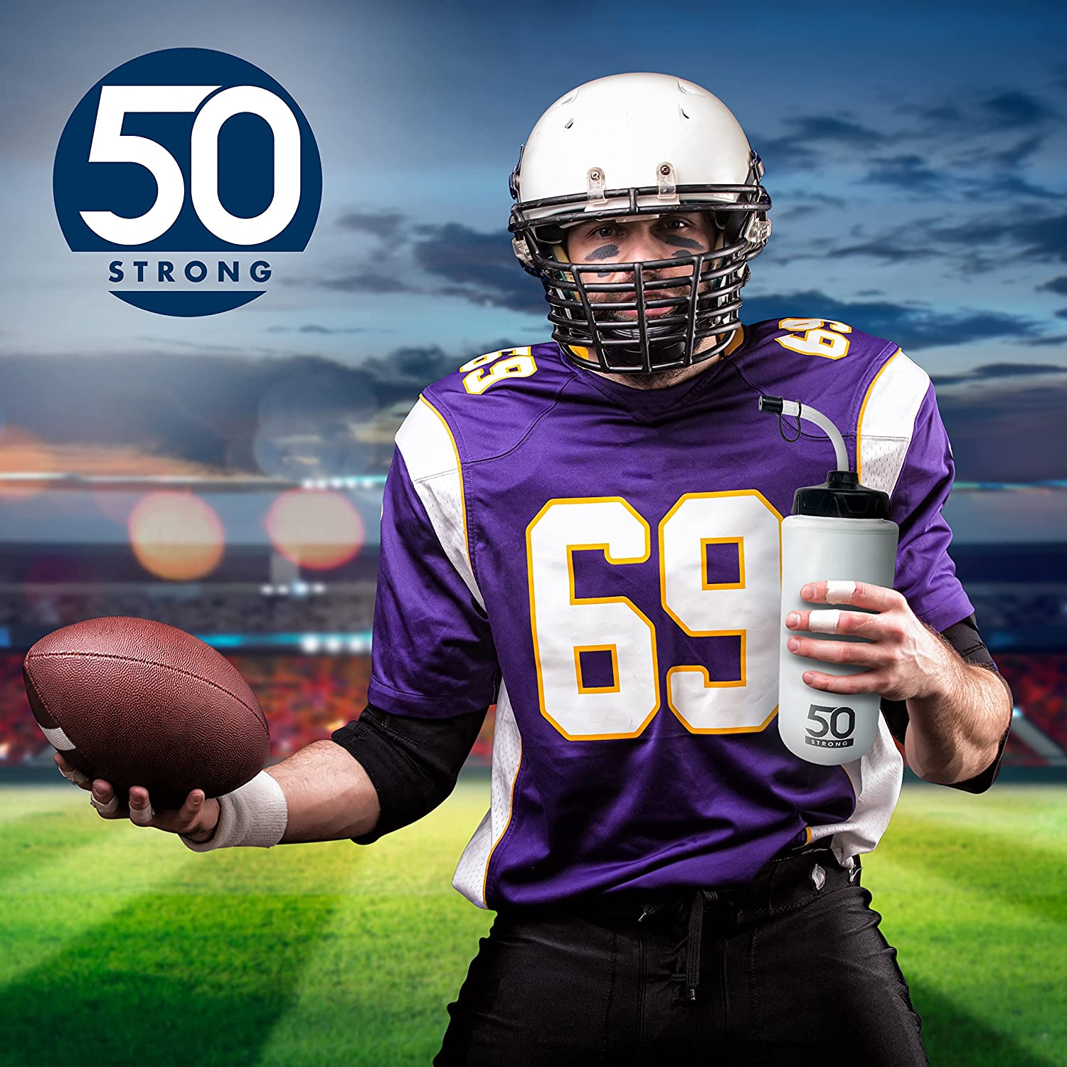 BPA-Free Sports Water Bottle For Football, Lacrosse