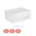 thumbnail image 7 of PACKHOME 5 Gift Boxes 9.5x7x4 inches, Bridesmaid Boxes, Rectangle Collapsible Boxes with Magnetic Lids for Gift Packaging (Gloosy White), 7 of 7