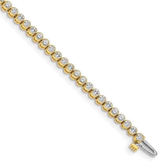 Finest Gold 14K Yellow Gold Diamond Tennis Bracelet Mounting