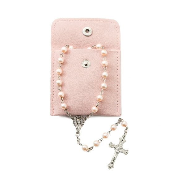 YQZIYOU Rosary Beads Catholic for Women - Confirmation Gifts for Teenage Girl, Solid Colored Simple Style button bag, Artificial Pearls Rosary, Gifts for Women