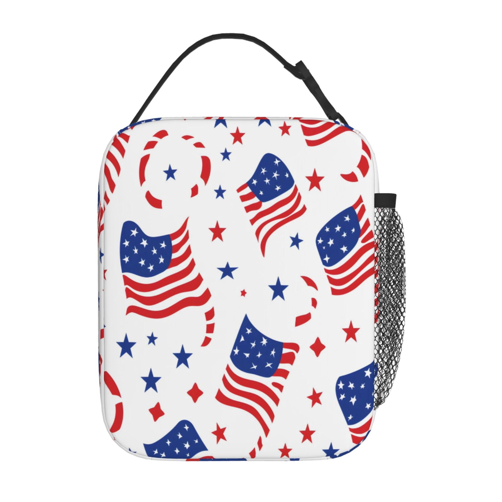 Lunch Bag For Women Men Insulated Portable Lunch Box Bento Box Office Picnic Travel Cooler Bag Independence Day Theme Star (13)