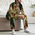 thumbnail image 7 of Cauagu Squirrels Eating Peanuts On The Tree Print Men's Long-Sleeve Pajama Set,Soft Button-Front 2Pjs for Men Long Sleeve Men’s Sleepwear-, 7 of 7