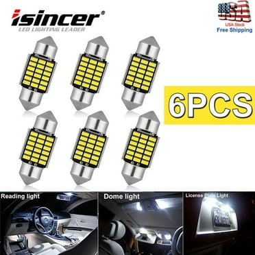 6PCS 31MM DE3175 3014 LED Bulbs Map Dome Interior Light Bulbs 6000K Super White