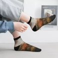 thumbnail image 2 of Fuzoiu Three Horses Oil Painting Print Adult Socks, Crew Moisture-wicking Socks, Unisex Cushion Crew Socks,Casual Sports Ankle Socks, 2 of 7