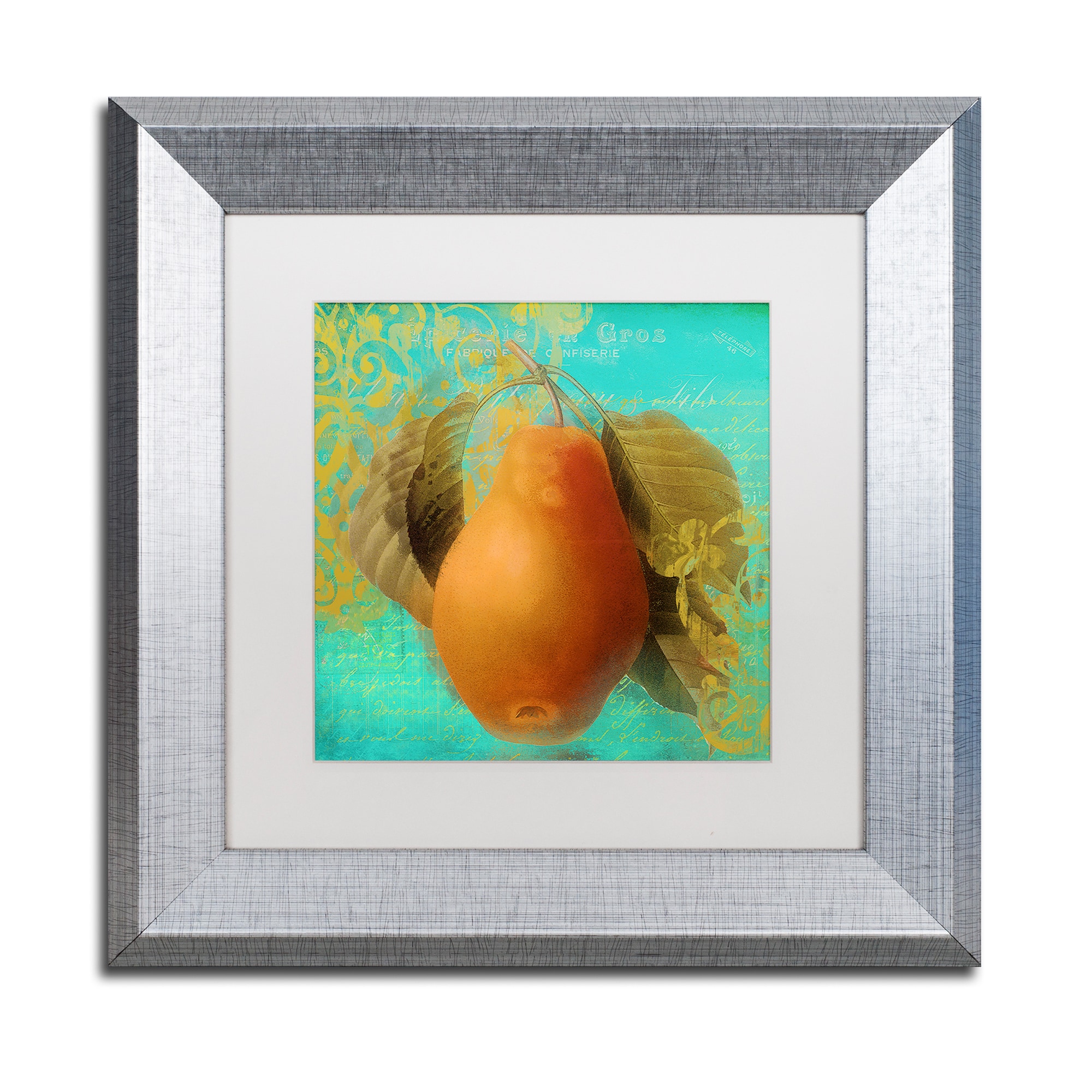 Trademark Fine Art "Glowing Fruits IV" Canvas Art by Color Bakery White Matte, Silver Frame