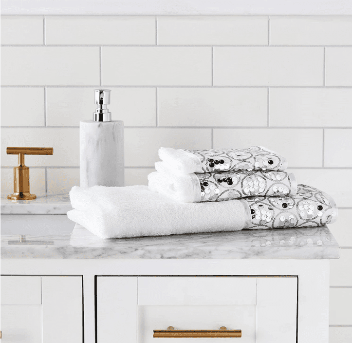 Sinatra Modern 3-Piece Bathroom Towel Set - Luxury Soft, Plush, Highly Absorbent White Towels - Bath, Hand, and Wash Towels - 100% Cotton - Perfect Bathroom Decor