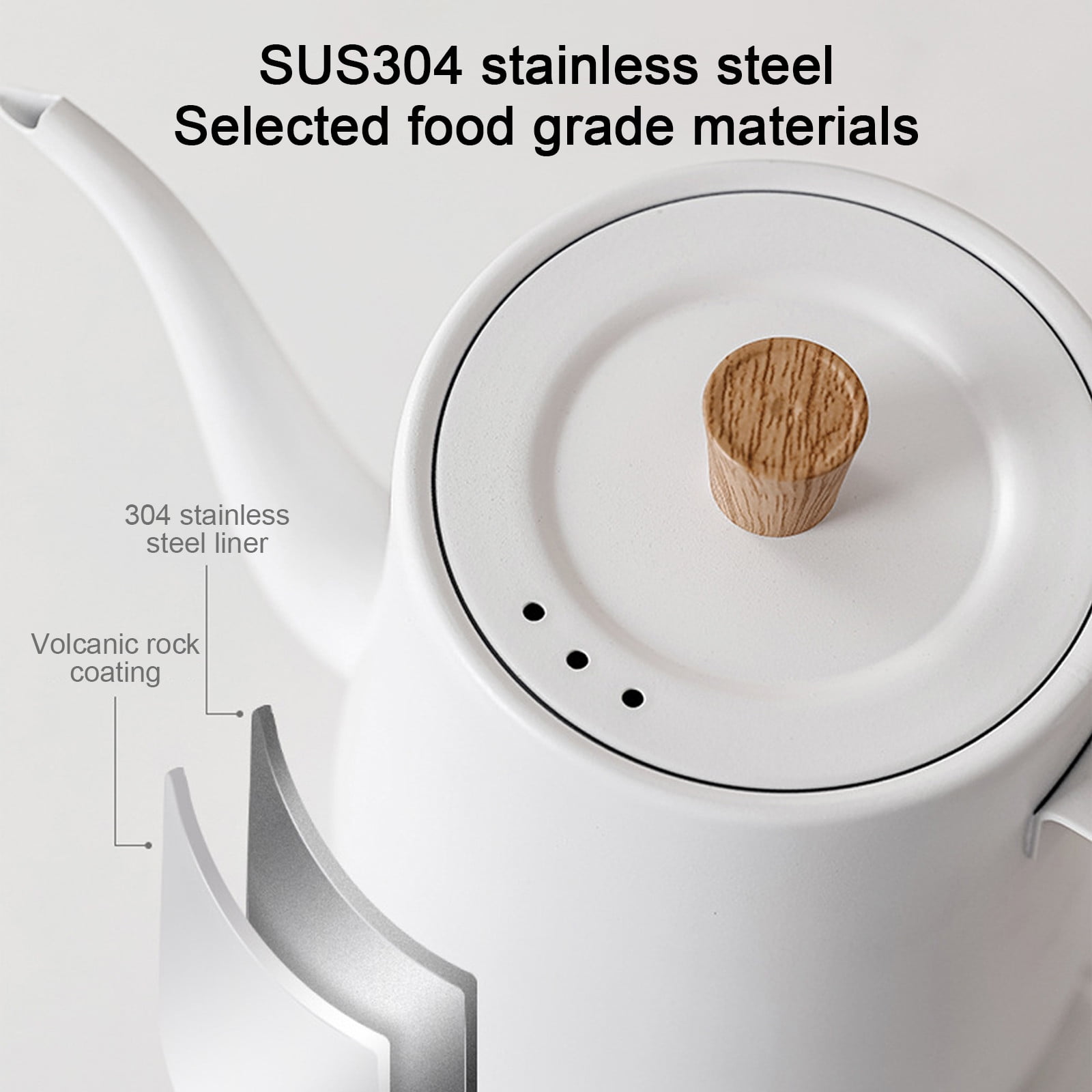 skpabo 800ML Water Kettle,Electric Kettle Gooseneck Kettle, Tea Pot Stainless Steel For Coffee & Tea With Fast Heating, Auto-Shut Off And Boil-Dry Protection Tech