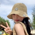 thumbnail image 4 of Grandest Birch Women Beach Straw Hat Hollow Out Flower Decor Sunshade Anti-UV Good Breathability Foldable Photo Prop Vacation Cap Lady Fisherman Hat ,Gift, 4 of 7