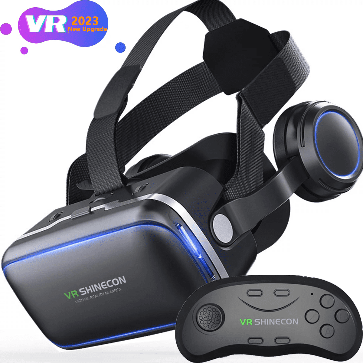 Upgraded 2023 VR Glasses with Remote Controller, 3D Glasses Virtual Reality Headset for VR Games & 3D Eye System for iPhone and Android Smartphones 3D VR Glasses（Black） - Walmart.com