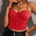 thumbnail image 2 of Draw String Top Tube Top Shirt Open Back Bra Solid Small Sling Detachable Shoulder Strap Bridesmaid Dancer Body Shaping Chest Wrapping, 2 of 5