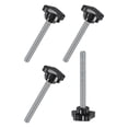 thumbnail image 1 of Uxcell 4-Pack Perillas de sujeción en estrella, tornillo de apriete manual de rosca macho M10x90mm, reemplazo de mango de máquina [39mm, negro], 1 of 1