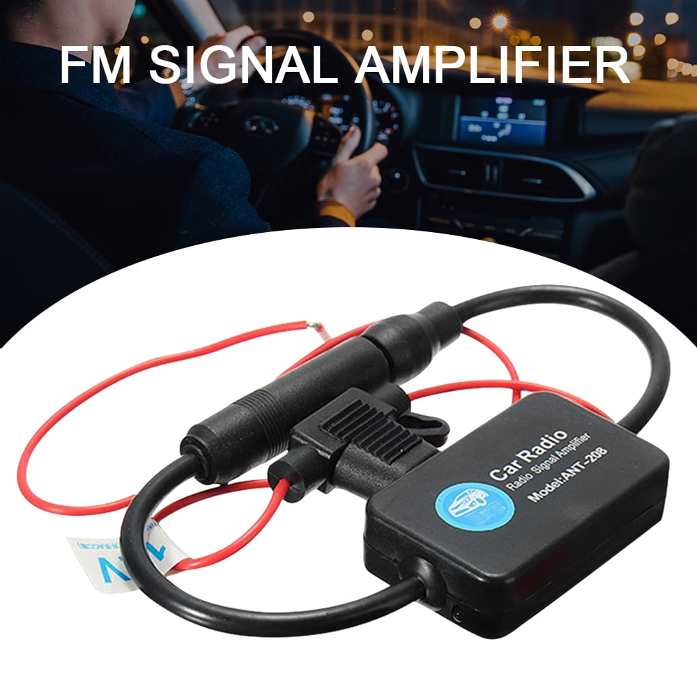 Car Stereo FM&AM Radio Signal Antenna Aerial Signal Amp Amplifier Booster Inline 
