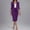 Purple women summer two piece suit a1, variant on Women Summer V Neck 3/4 Sleeve Bodycon Midi Pencil Skirt Blazer 2Pcs Set Business Work Office Professional Slim Elegant Dressy Two Piece Suit, Pink S
