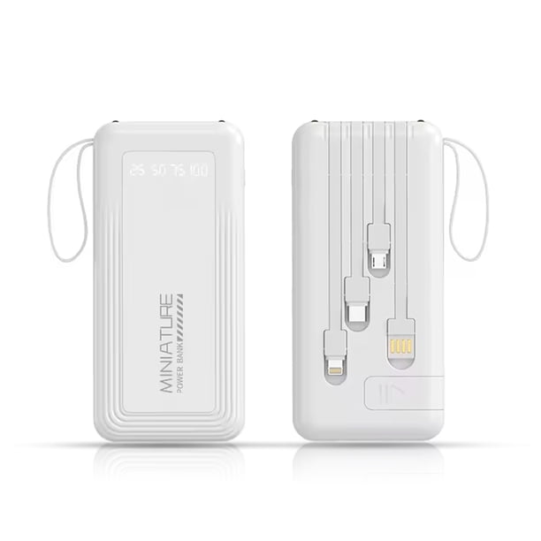 Power Bank Pila Batería Recargable Kimhi Carga Rapida 20,000mah Portatil Con 4 Cables 1 Puerto Usb Cargador Para Celular Tablet Banco De Energia Con Pantalla Led Y Linterna