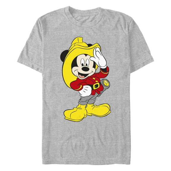 Men's Mickey & Friends Firefighter Mickey Graphic Tee Athletic Heather 4X Large