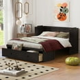 thumbnail image 2 of Queen Size Murphy Bed - Espresso, Solid Wood, Space-Saving Design w/ USB Port & Drawer, Ideal for Bedroom, Guest Room., 2 of 26