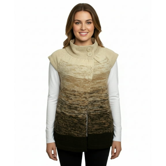 Ci Sono Cap Sleeve Sweater, Brown Combo