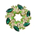 thumbnail image 1 of Qarigey Broche de flores elegante y fácil de usar para una apariencia llamativa Broche de de hojas Broches de flores únicos Ropa, zapatos y accesorios Miscelánea diamante verde, 1 of 6