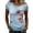Light Blue, variant on DGMIOCS 4th of July Outfits for Women Crew Neck Patriotic Tops Short Sleeve Summer T-Shirt Dark Purple L