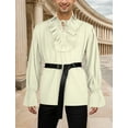thumbnail image 2 of FEOYA Ruffle Shirt for Men Victorian Renaissance Shirt Pirate Shirts Long Sleeve Steampunk Vampire Shirt Gothic Blouse Long Sleeve Viking Top with Belts XL, 2 of 6