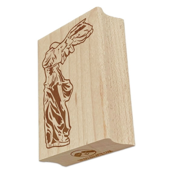 Greek Statue Winged Victory of Samothrace Rectangle Rubber Stamp Stamping Scrapbooking Crafting - Small 1.7in