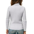 thumbnail image 3 of Dwralegc 2025 Sweaters for Women Turtleneck Sweater Hem Oversized Knitted Pullover Cozy Warm Long Sleeve Fall Winter Sweaters White 2XL, 3 of 4