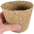 thumbnail image 4 of Woven Waste Basket Natural Straw Garbage Can Woven Basket Living Room Trash Basket, 4 of 4