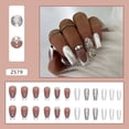 thumbnail image 2 of 24 Pack Rectangular Fake Nail Glue Women Girls Teens With Glue, 2 of 5
