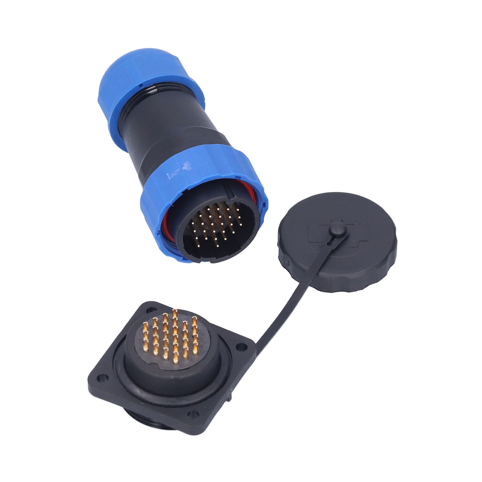 Waterproof Plug Socket, Industrial Power Connector Copper Contacts For