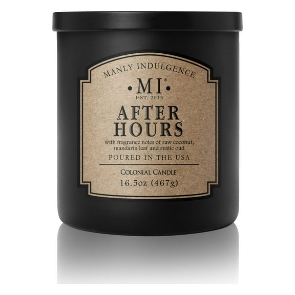 Manly Indulgence Classic After Hours Scented Jar Candle, 16.5 oz, 60h Burn, Fresh