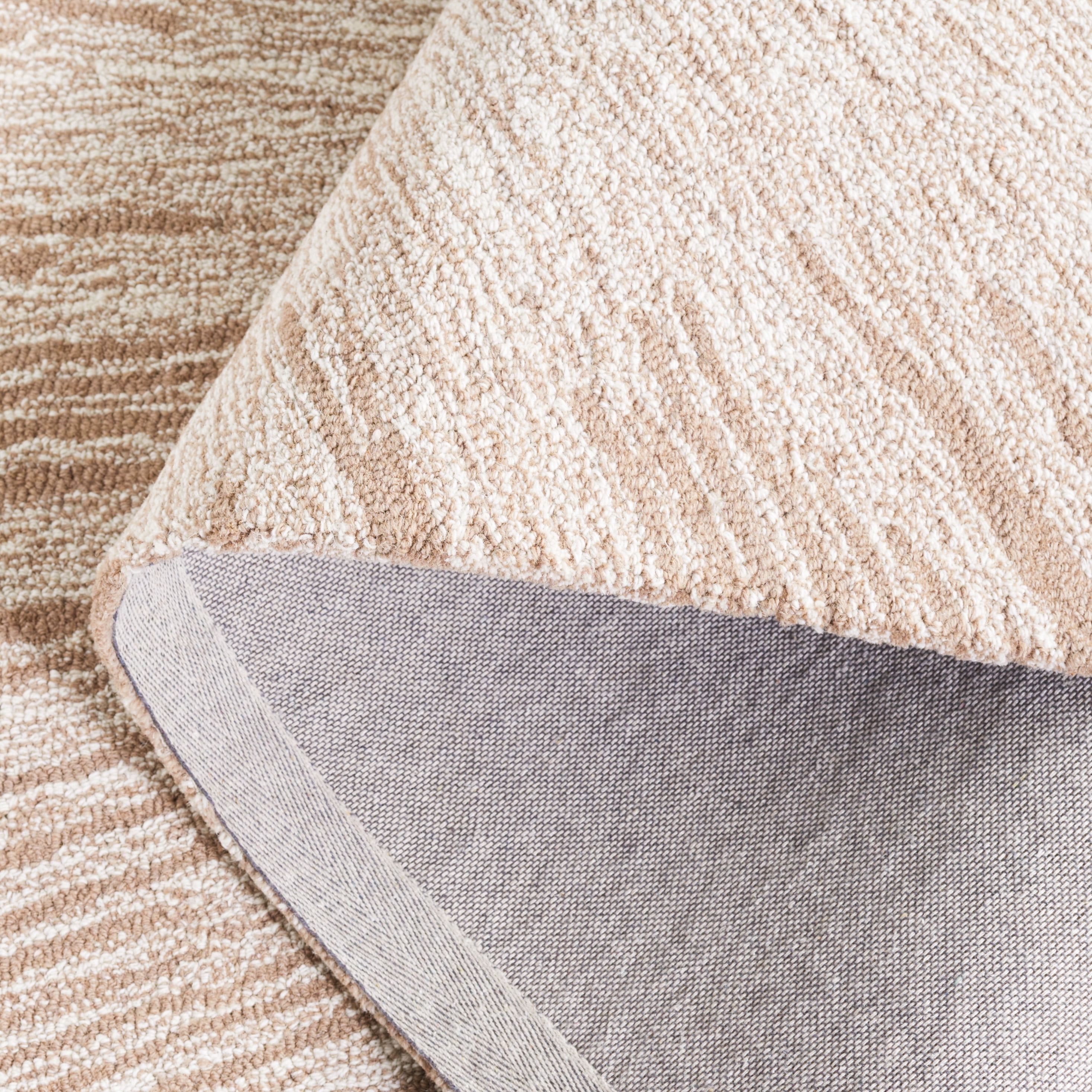 SAFAVIEH Abstract Olivera Radiate Area Rug, Ivory/Dark Beige, 6' x 6' Square