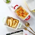 thumbnail image 4 of Binaural Baking Tray Microwave Oven Baking Pan Baked Rice Pan Kitchen Bakeware, 4 of 8