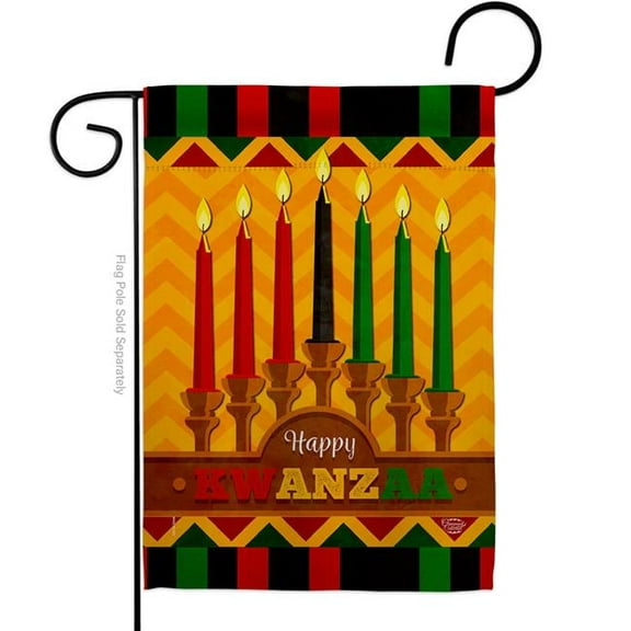 Ornament Collection G192333-BO 13 x 18.5 in. Happy Kwanzaa Holiday Garden Flag with Winter Double-Sided Decorative Vertical Flags House Decoration Banner Yard Gift