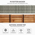 thumbnail image 5 of Outsunny Outdoor Storage Bench Wicker Deck Boxes with Wooden Seat, Rattan Container Bin with Lip, Ideal for Storing Tools, Accessories and Toys, Grey, 5 of 9