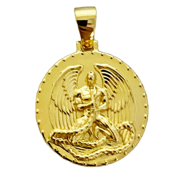 The Euphanasia Pendant Hip Hop Medallion Angel Of Death Euthanasia 14k Gold Finish over Solid 925 Sterling Silver Plain Round Charm 1.25"