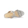 thumbnail image 4 of BLISSFUL STEP Women's Glitter Rhines Stiletto Heel Sandals Silver 6, 4 of 8