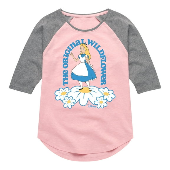 Disney - Alice In Wonderland - The Original Wildflower - Toddler & Youth Girls Raglan Graphic T-Shirt
