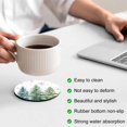 thumbnail image 3 of Green Christmas Tree Coasters Set of 4, Absorbent Coasters for Drinks, Xmas Tree Grey Snowflake Coaster for Desk Coffee Table Protection, Home Decor House Warming Gifts 4", 3 of 8