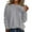 Grey, variant on Sweatshirts Women Shirts Solid Color Round Neck Pullover Knit Sweater Loose Fit Versatile Sequins Casual Top Pullover Blue XL