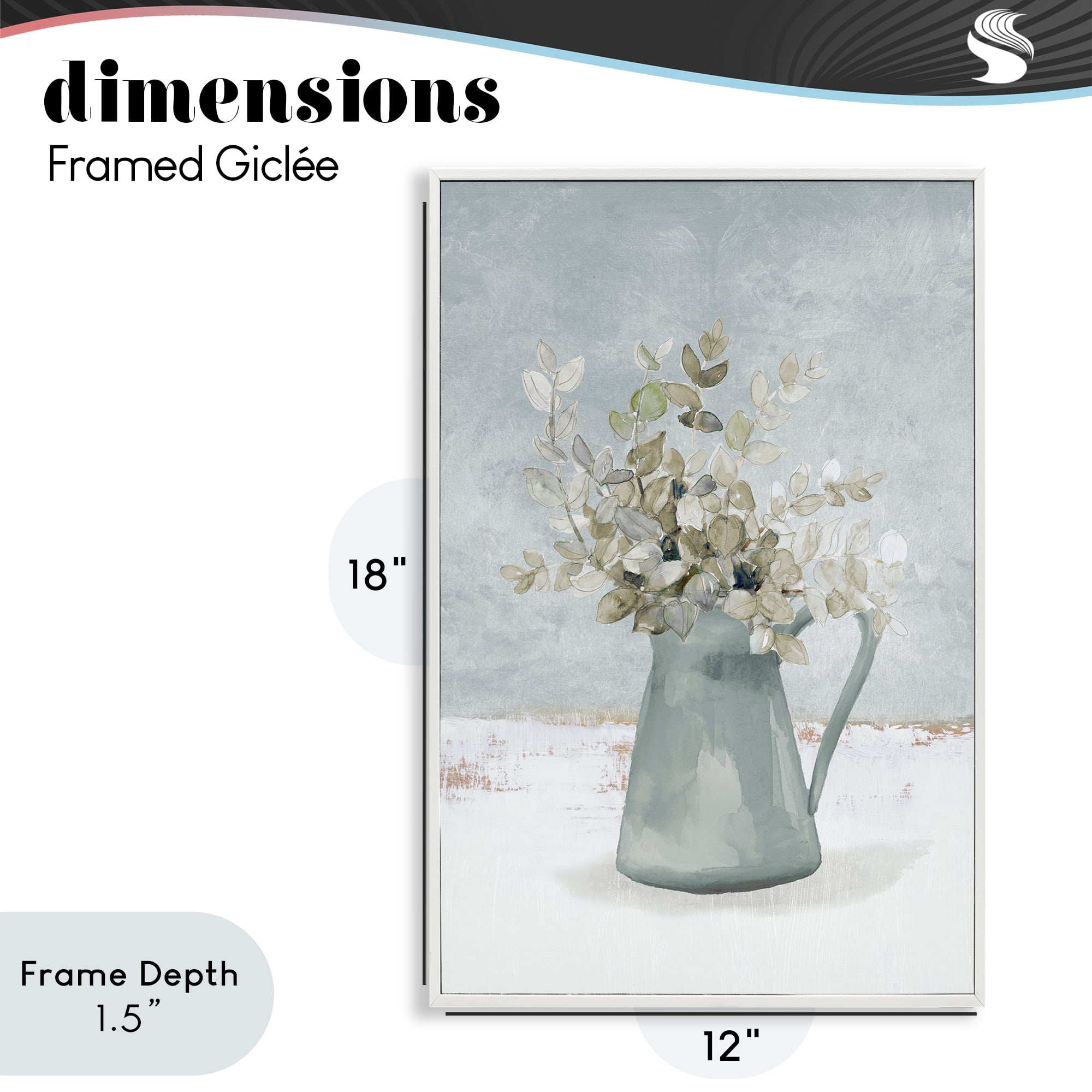 Stupell Industries Blue Botanical Arrangement White Framed Giclee Art, design by Lanie Loreth