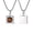 Silver-B, variant on Stainless Steel Square Black Agate Pendant Necklace for Men, Silver Tone Gift Jewelry
