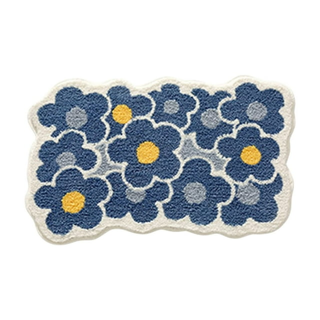 Bath Mats for Bathroom Moss Rug Floral Area Rugs Plant Flowers Bathroom Rug Mat Extra Thick and Absorbent Bath Rugs Non-Slip Soft Bath Carpet Machine Wash Dry Bathroom Bath Rugs for Bathroom